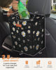 Picture of Pritent Car Trash Can with Lid, Cute Leakproof Car Trash Garbage Bag Hanging Vehicle Trash Bin Small Portable Automotive Garbage Cans Organizer for Back/Front Seat/Console(2.8 Gallons,Black Flower)
