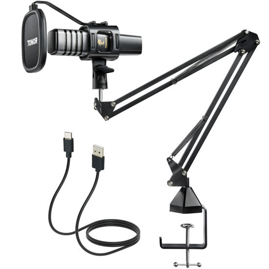 Picture of TONOR USB Microphone Kit, PC Podcast Recording Cardioid Condenser Computer Mic Set for Gaming, Streaming, Singing, Voice Over, YouTube, Studio Mic Bundle with Adjustable Arm Stand, TC30+
