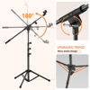 Picture of Microphone Stand, Floor Foldable Mic Stand, Tripod Boom Arm with 2 Mic Clips and Carrying Bag, Mic Mount for Singing Karaoke Stage Halostand HLS07