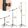 Picture of Microphone Stand, Floor Foldable Mic Stand, Tripod Boom Arm with 2 Mic Clips and Carrying Bag, Mic Mount for Singing Karaoke Stage Halostand HLS07