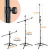 Picture of Microphone Stand Floor with 2 Mic Clips Foldable Mic Stands Tripod Boom Arm with Carrying Bag for Singing Karaoke Stage Halostand Mic Mount HLS03
