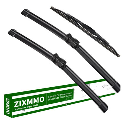 Picture of 3 Factory Wiper Blades Replacement for Cadillac SRX 2010 2011 2012 2013 2014 2015 2016 Original Equipment Windshield Wiper Blades Set - 26"/17"/12" (Set of 3) Top Lock