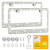 Picture of FIISFIIS Bling License Plate Frame for Women,2 Pack Premium Stainless Steel Rhinestone Car License Plate Holder,Handmade Glitter Crystal Diamond Girl Lincense Plate Cover,Bedazzled Sparkly Caps-White