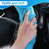 Picture of SEG Direct Furry Car Steering Wheel Cover with Gear Shift Cover, Soft and Warm, Cute Fluffy Auto Decor for Women Men, Standard Size, 2 PCS Set, Cyan
