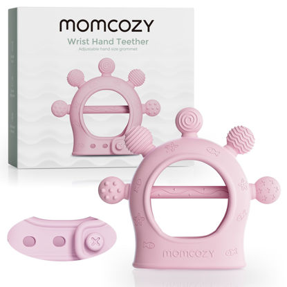 Picture of Momcozy Baby Teether Toys | Baby Teething Toys | Baby Teething Relief | Food Grade Silicone Teether Baby Toys | Baby Teether 0-6 Months | Teething Toy 6-12 Months | Baby Essential | Pink