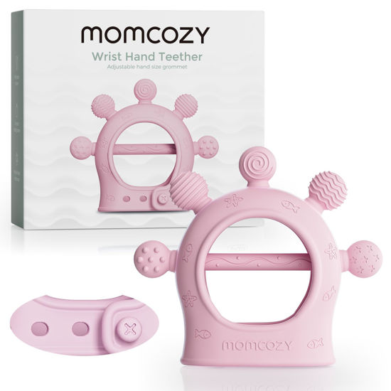 Picture of Momcozy Baby Teether Toys | Baby Teething Toys | Baby Teething Relief | Food Grade Silicone Teether Baby Toys | Baby Teether 0-6 Months | Teething Toy 6-12 Months | Baby Essential | Pink