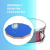 Picture of GrowDaily Drum Practice Pad Snare Drum Stand Set 12 In With Blue Double Sided Silent Drum Pad,Drum Dampeners Gel, Drum sticks,Carrying Bag Adjustable Stand(Fits 10''-14'' Drums) (Blue)