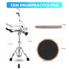 Picture of GrowDaily Drum Practice Pad Snare Drum Stand Set 12 In With Blue Double Sided Silent Drum Pad,Drum Dampeners Gel, Drum sticks,Carrying Bag Adjustable Stand(Fits 10''-14'' Drums) (Blue)