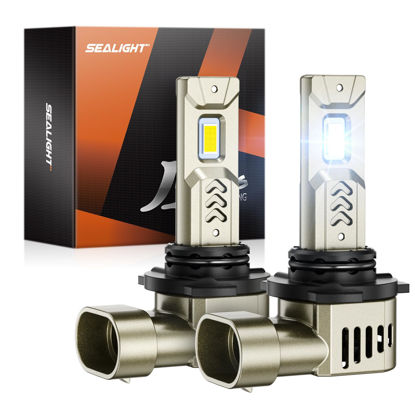 Picture of SEALIGHT 9006/HB4 Fog Bulbs, 9006 Driving Bulb 34000LM Super Bright 6500K Cool White, L2S Real 1:1 Stock Size Easy Plug-N-Play, IP68 Waterproof HB4 Fog Lights, Pack of 2
