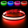 Picture of Flashseen LED Dog Collar, USB Rechargeable Light Up Dog Collar Lights, Adjustable Comfortable Soft Mesh Safety Dog Collar for Small, Medium, Large Dogs(Medium, Ruby Red)