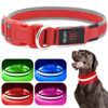Picture of Flashseen LED Dog Collar, USB Rechargeable Light Up Dog Collar Lights, Adjustable Comfortable Soft Mesh Safety Dog Collar for Small, Medium, Large Dogs(Medium, Ruby Red)