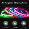 Picture of Flashseen LED Dog Collar, USB Rechargeable Light Up Dog Collar Lights, Adjustable Comfortable Soft Mesh Safety Dog Collar for Small, Medium, Large Dogs(Medium, Ruby Red)