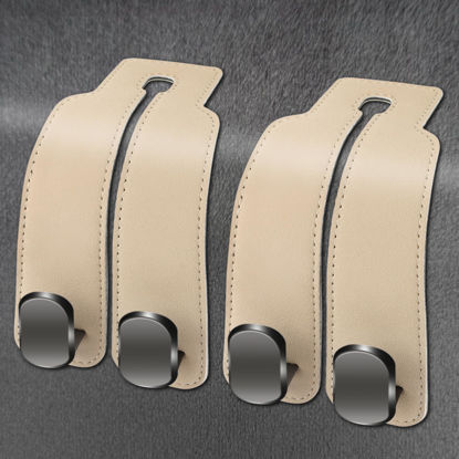 Picture of Amelity Car Seat Back Storage Hook, Purse Holder for Car, Car Seat Hooks for Purses and Bags, Car Seat Hooks for Headrest (Beige-2 Pack)