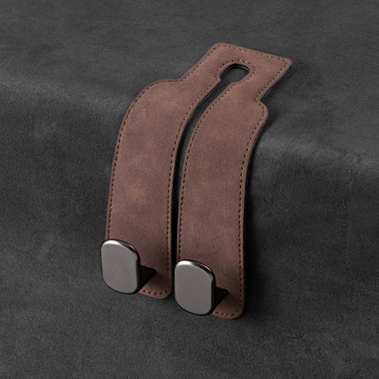 Picture of Amelity Car Purse Hook, Car Hooks for Purses and Bags Cute, Car Seat Hooks for Headrest, Car Seat Back Storage Hooks (Brown - 1 Pack)