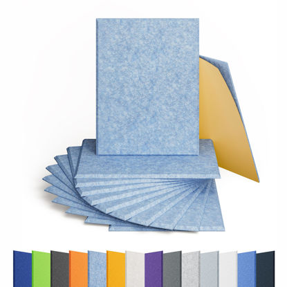 Picture of Amantech 12 Pack Acoustic Panels Self Adhesive Sound Proof Foam, High Density Sound Acoustic Panel, 16X12X0.4 Inch Rectangle Panels in Home, Office, Reccording Room, Studio,and More(Light Sky Blue)