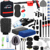 Picture of AUTODECO 40Pcs Car Wash Detailing Kit Cleaning Kits with Foam Gun Sprayer Vacuum with Long Cord Drill Brush Large Wash Mitt Towels Complete Interior Exterior Car Washing Supply Set Black