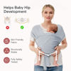 Picture of Momcozy Baby Wrap Carrier, Easy to Wear Infant Carrier Slings, Lightweight Hands Free Baby Sling, Adjustable Baby Carriers for Newborn to Toddler 8-35 lbs, Grey