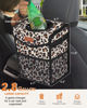 Picture of Pritent Car Trash Can with Lid, Cute Leakproof Car Trash Garbage Bag Hanging Vehicle Trash Bin Small Portable Automotive Garbage Cans Organizer for Back/Front Seat/Console(2.8 gal,Leopard