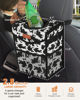 Picture of Pritent Car Trash Can with Lid, Cute Leakproof Car Trash Garbage Bag Hanging Vehicle Trash Bin Small Portable Automotive Garbage Cans Organizer for Back/Front Seat/Console(2.8 Gallons,Cow Print)