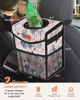 Picture of Pritent Car Trash Can with Lid, Cute Leakproof Car Trash Garbage Bag Hanging Vehicle Trash Bin Small Portable Automotive Garbage Cans Organizer for Back/Front Seat(Trapezoid,Flamingo Print