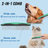 Picture of Docrok Pet Grooming Brush and Metal Comb Combo, Cat Brush Dog Brush for Shedding, Undercoat Rake for Dogs Grooming, Dematting Deshedding Brush Dogs Shedding Tool for Long matted Haired Pets, Green