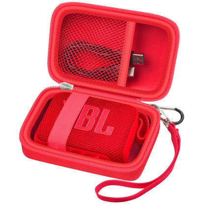 Picture of Carrying Case Compatible with JBL Go 4 - Portable Bluetooth Speaker Box Pro Sound, Also for Go 3/Go3 Eco/Go2 Waterproof Mini Wireless Speakers - Case Only (Red)