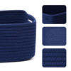 Picture of MiniArk Shelf Storage Baskets for Organizing | Closet Organizer Bins | Small Baskets | Toy Basket | Cute Decorative Basket | Cube Storage Bin | Woven Rope Basket | 13×8.5×5.1” | 3 Packs Navy Blue