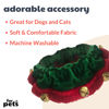 Picture of Huxley & Kent Ruff Pet Scrunchy | Elf (Extra-Small) | Festive Christmas/Holiday Neckwear for Dogs/Cats | Fun Stretchable Costume Accessory | Soft Collar with Bells