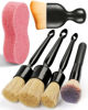 Picture of Birbenben 6PCS Car Detailing Brush Set, Ultra Soft Boars Hair Detail Brushes, Automotive Cleaning Brush Kit for Wheels, Air Vent, Leather Seats, Vehicles Auto Exterior Interior Detailing Brushes Tool