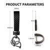 Picture of Turcee Leather Car Keychain - Carbon Fiber Interior Key Fob with Anti-Lost D-Ring - Car Accessory Key Ring (Black)