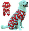 Picture of Lanyarco Snowman Dog Christmas Pajamas Xmas Cotton Pet Jumpshit Christmas Onesie PJS for Large Dogs, Back 23" XLarge Red