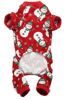 Picture of Lanyarco Snowman Dog Christmas Pajamas Xmas Cotton Pet Jumpshit Christmas Onesie PJS for Large Dogs, Back 23" XLarge Red