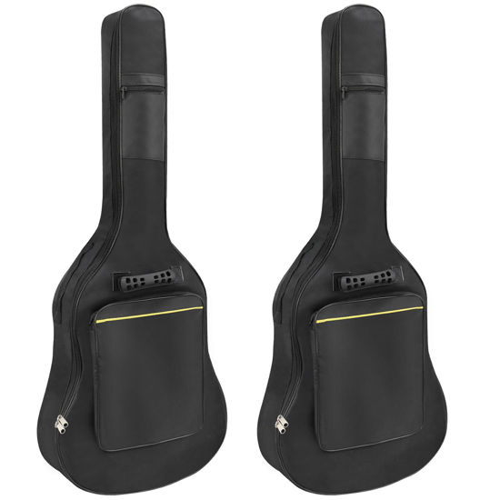Picture of Mdvora Guitar Bags, 2 Pack Guitar Gig Bag, 38 40 41 inch Electric Guitar Case, Waterproof Oxford Electric Guitar Gig Bag, Two Pockets, for Acoustic Classical Guitar, Ukulele, Bass Guitar(2 Pack)