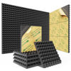 Picture of Sonicism 12 Pack Pyramid Sound Proof Foam Panels with Self-Adhesive, 12" X 12" X 1" Acoustic Foam Panels of High Density, Soundproof Wall Panels Fast Expand, Sound Absorption and Decoration (Black)