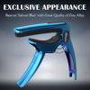 Picture of Salvori Exclusive Gradient 'Blue-Plated' Heavy-Duty Guitar Capo for Acoustic/Electric Guitar with 4 Picks, Guitar Clip/Guitar Clamp/Guitar Accessories for Classical Guitar, Ukulele, Mandolin and Banjo