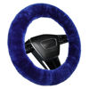 Picture of Genuine Fur Fur Wool Sheepskin Fuzzy Blue car Steering Wheel Cover, Fluffy Soft Protector for Universal Steering Wheel 14 1/2-15 1/2inch, Anti-Slip, Soft (Blue)
