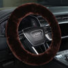 Picture of Fluffy Fur Wool Sheepskin car Steering Wheel Cover, Fuzzy Protector for Universal Steering Wheel 15inch, Anti-Slip,Comforting and Luxurious, Soft Texture (Mocha)