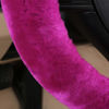 Picture of Fluffy Fur Wool Sheepskin Car Steering Wheel Cover for Woman Universal Auto Fuzzy Steering Wheel 14 1/2 inch-15 1/2inch Protector, Comforting Luxurious Soft (Magenta)