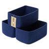 Picture of MiniArk Shelf Storage Baskets for Organizing | Closet Organizer Bins | Small Baskets | Toy Basket | Cute Decorative Basket | Cube Storage Bin | Woven Rope Basket | 11.5×7.5×4.7” | 3 Packs Navy Blue