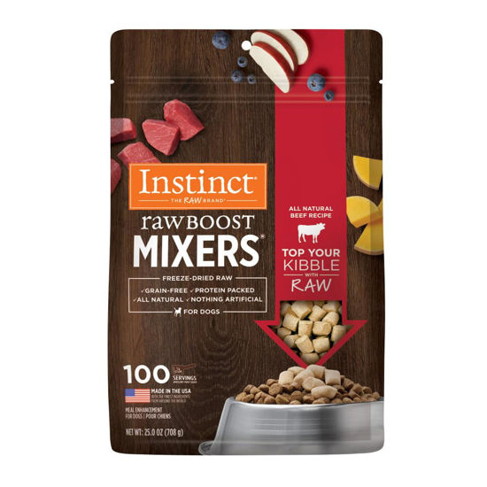 Picture of Instinct Raw Boost Mixers Freeze Dried Dog Food Toppers for Dry Food, Grain Free Dog Food Toppers with Beef for Dogs, 25 oz