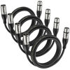 Picture of EBXYA XLR Cable 3ft 4 Packs - Premium Balanced Microphone Cable with 3-Pin XLR Male to Female Mic Speaker Cable, Black