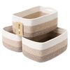Picture of MiniArk Shelf Storage Baskets for Organizing | Closet Organizer Bins | Small Baskets | Toy Basket | Cute Decorative Basket | Cube Storage Bin | Woven Rope Basket | 13×8.5×5.1” | 3 Packs Gradient Brown