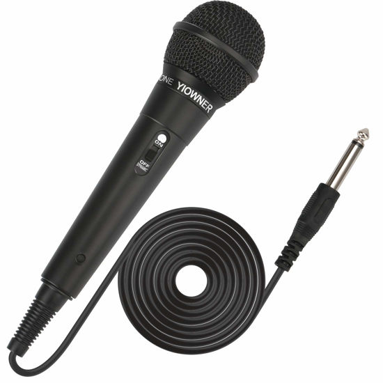 Picture of YIOWNER Wired Microphone, Karaoke Microphone, Handheld Microphone for Singing, Mic Karaoke with 2.5m Cable, Vocal Dynamic Mic for Speaker, AMP, Mixer, DVD
