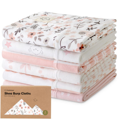 Picture of Organic Burp Cloths Baby Girl, Boy - 6-Pack Large Baby Burp Cloths, Super Absorbent Burping Cloths for Babies, Soft & Plush Cotton Burp Cloth, Spit Up Burp Rags, Newborn Burp Clothes (Sweet Charm)