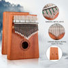 Picture of Kalimba 17 Keys Thumb Piano with Hard Case Study Instruction and Tune Hammer, Portable Mbira Sanza African Wood Finger Piano, Gift for Kids Adult Beginners Professional (Brown with Hard Case)