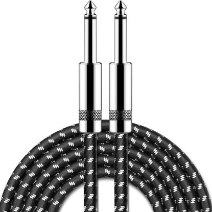 Picture of New bee Guitar Cable 20 ft Electric Instrument Cable Bass AMP Cord 1/4 Straight to Straight for Electric Guitar, Bass Guitar, Electric Mandolin, Pro Audio