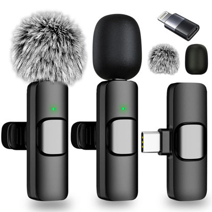 Picture of SmaFun Wireless Lavalier Microphone for iPhone - Android, iPad, Tablets, Bluetooth Mini Microphone with Noise Canceling,65FT Transmission,6H Battery Life, Professional Lapel Mic for Video Recording