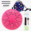 Picture of Steel Tongue Drum Kids Instrument: Musical Metal Tank Drums Set 6 Inch 8 Notes C-Key for Meditation Yoga Education Percussion with Bag, Music Book, Mallets, Finger Picks(Pink)