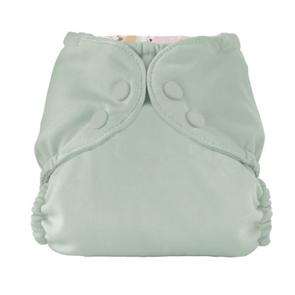 Picture of Esembly Cloth Diaper Outer, Swim Diaper, Waterproof Cloth Diaper Cover, Leak-Proof, Breathable Layer Over Prefolds, Flats or Fitteds, Reusable Diaper with Snap Closure - Size 2 (18-35lbs), Sea Glass