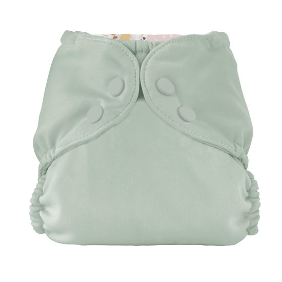 Picture of Esembly Cloth Diaper Outer, Swim Diaper, Waterproof Cloth Diaper Cover, Leak-Proof, Breathable Layer Over Prefolds, Flats or Fitteds, Reusable Diaper with Snap Closure - Size 2 (18-35lbs), Sea Glass